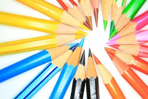 Colored Pencil as background Stock Photos