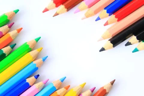 Colored Pencil as background Stock Photos