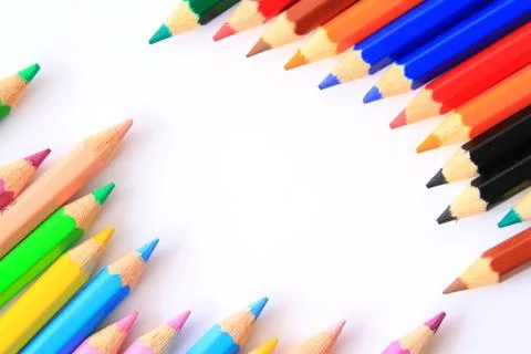 Colored Pencil as background Stock Photos