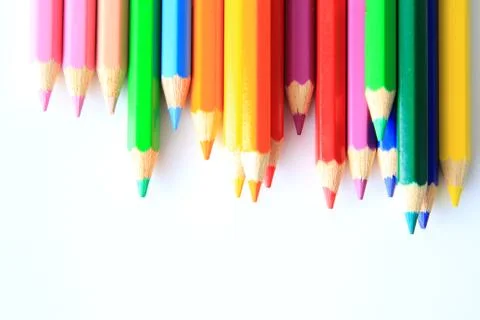 Colored Pencil as background Stock Photos