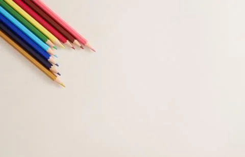Colored pencil border Stock Photos