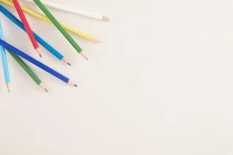 Colored pencil border Stock Photos