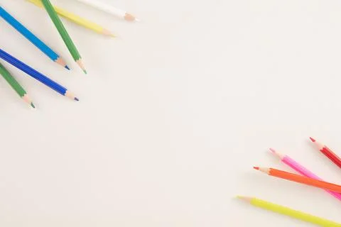 Colored pencil border Foto stock