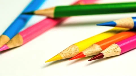 Colored pencil crayons Stock Footage 21304998