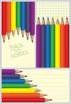 Colored pencil frames Stock Illustration