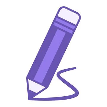Colored Pencil Icon. Vector Icon. Writing Pencil with Eraser. Stationery, T.. Stock Illustration