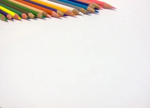 Colored Pencil Lineup Stock Photos