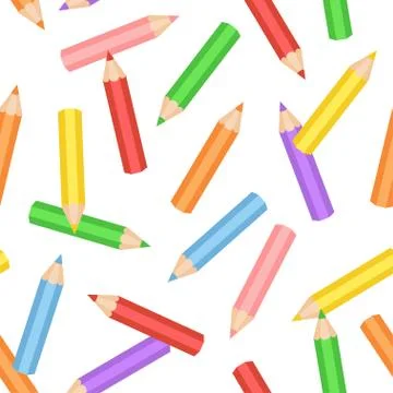 Colored pencil pattern on white background Stock Illustration