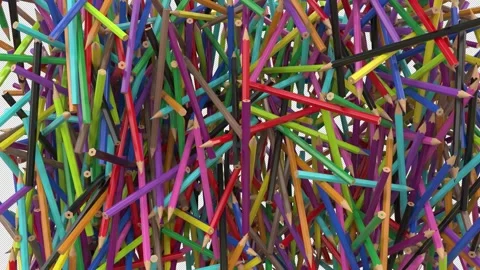 Colored Pencil Transition from side than explode for Education and Art Edits Stock-Footage 340407251