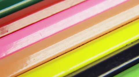 Colored pencil turning, closeup rotating, able to loop Stock Footage 45622189