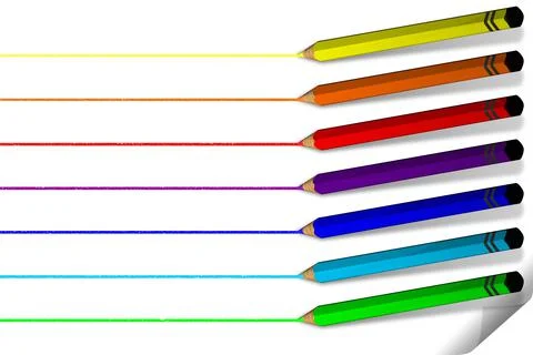 Colored pencils background -  3D illustration 스톡 일러스트