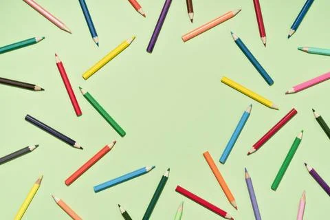 Colored Pencils background pattern. Back to School Stock Photos
