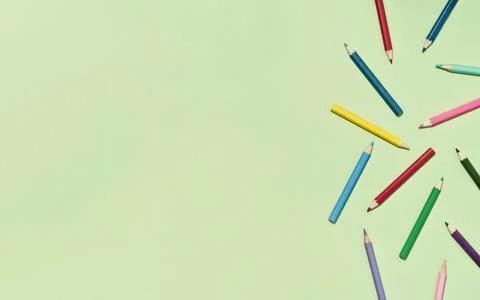 Colored Pencils background pattern. Back to School Stock Photos