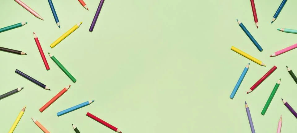 Colored Pencils background pattern. Back to School Stock Photos