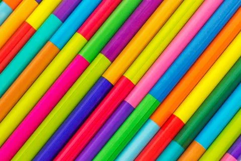 Colored pencils, background Stock Photos