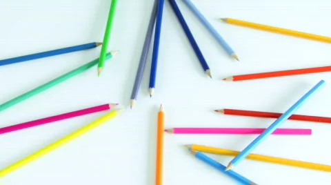 Colored pencils being removed one by one Stock Footage 704622