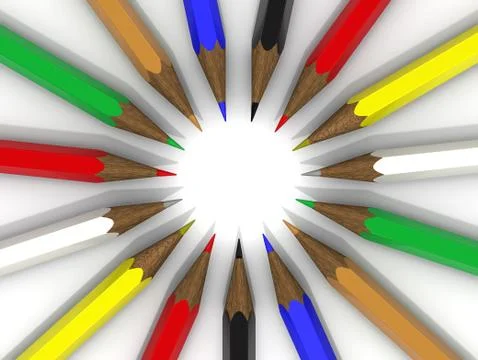 Colored pencils in a circle 스톡 일러스트