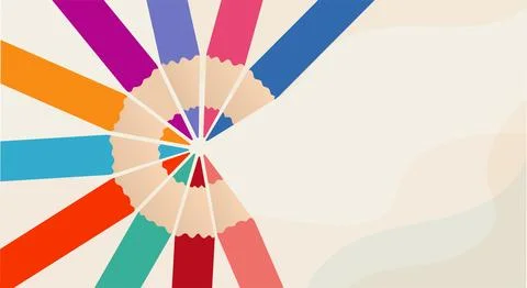 Colored pencils circle symbolizing inclusion diversity equality unity Stock Illustration