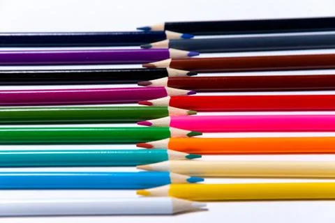 Colored pencils close up Stock Photos