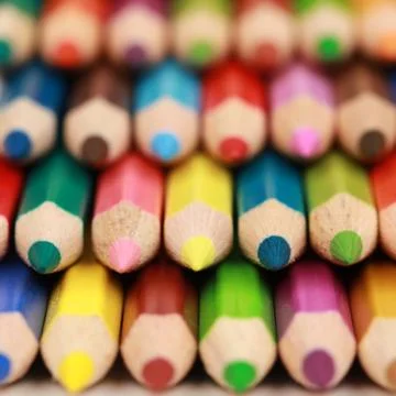 Colored pencils with copyspace Stock Photos