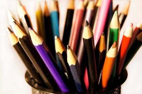 Colored pencils for drawing Stock Photos