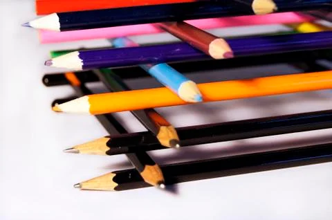 Colored pencils for drawing Stock Photos