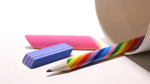 Colored pencils in drawing, a subject of work of the engineer, education 스톡 동영상 151618882