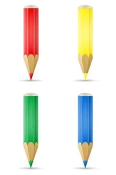 Colored pencils for drawing vector illustration Stock Illustration