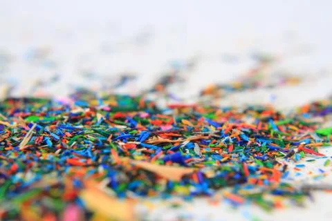 Colored pencils dust Stock Photos