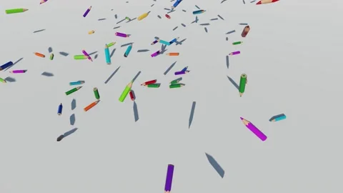 Colored pencils fall down. Stock Footage 149858433