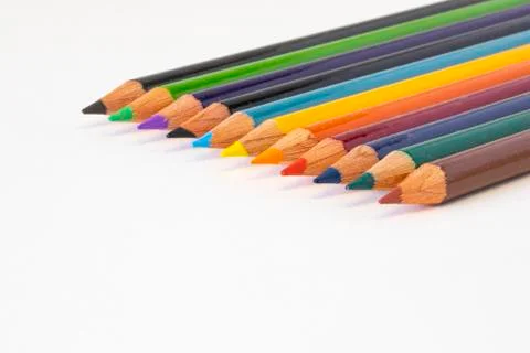 Colored Pencils in Focus Stock Photos