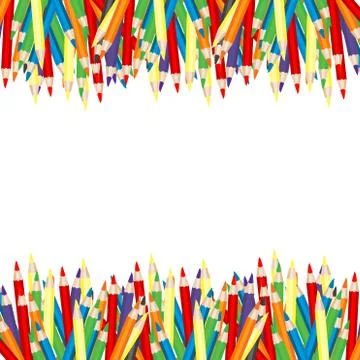 Colored pencils frame Stock Illustration
