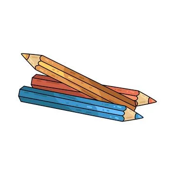 Colored pencils illustration Stock Illustration