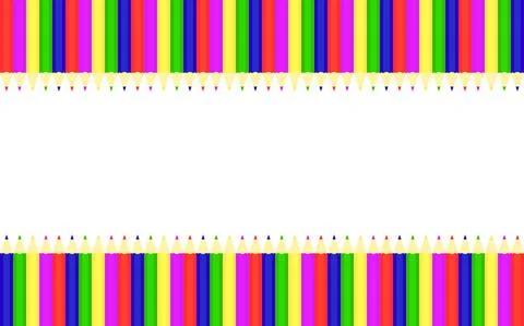 Colored pencils isolated on white background. Illustration on the theme of sc Stock Illustration