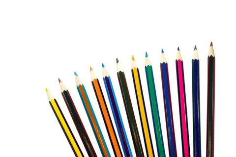 Colored pencils isolated on a white background Stock Photos