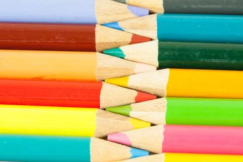 Colored Pencils lines up Foto stock