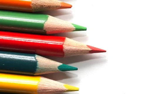 Colored pencils. macro Stock Photos