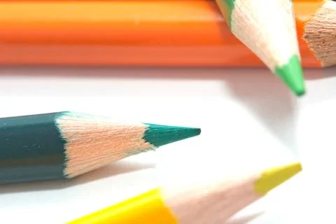 Colored pencils. macro Stock Photos