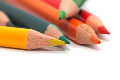 Colored pencils. macro Stock Photos