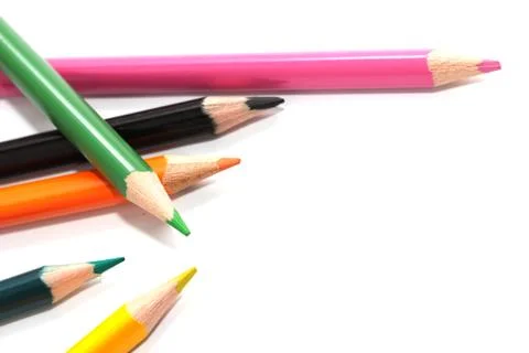 Colored pencils. macro Stock Photos