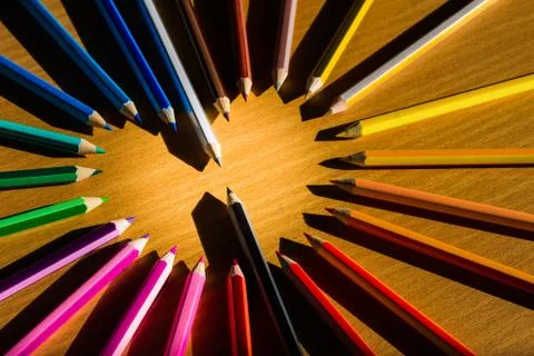 Colored pencils Stock Photos