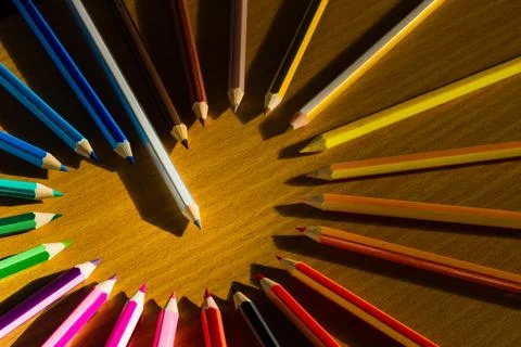 Colored pencils Stock Photos