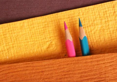 Colored pencils Stockfoto's