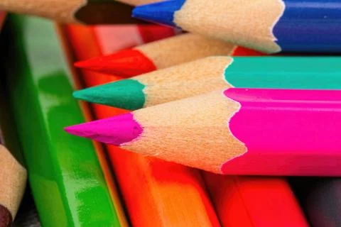 Colored pencils. Stockfoto's