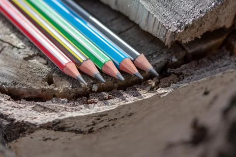 Colored pencils Stock Photos