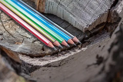 Colored pencils Stock Photos