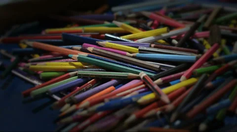 Colored Pencils in a pile Stock Footage 35539757