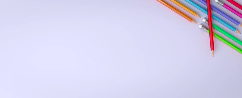 Colored pencils on a plain background Stock Illustration