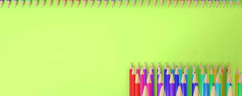Colored pencils on a plain background Stock Illustration