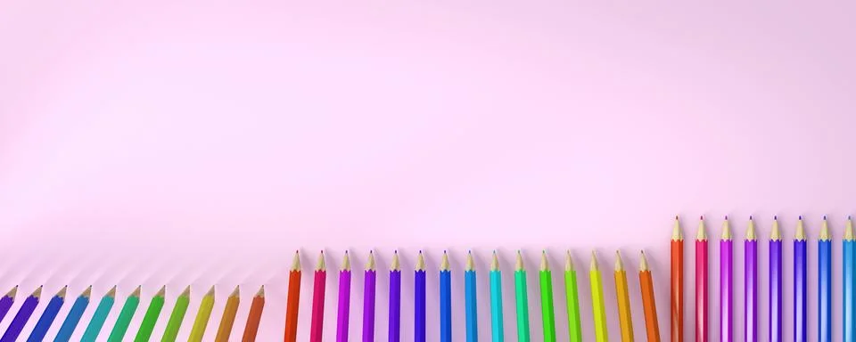 Colored pencils on a plain background Stock Illustration